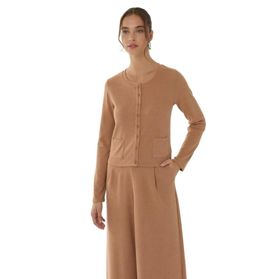 Button-Front Knit Cardigan