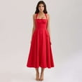 thumbnail image 1 of Button-Front Maxi Dress (S, Red), 1 of 6