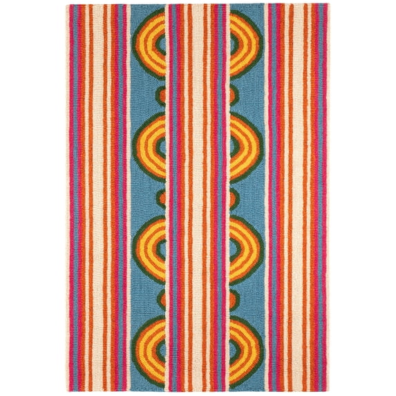 Dash & Albert Button Hand Micro Hooked Wool Rug, 10' x 14', Multi