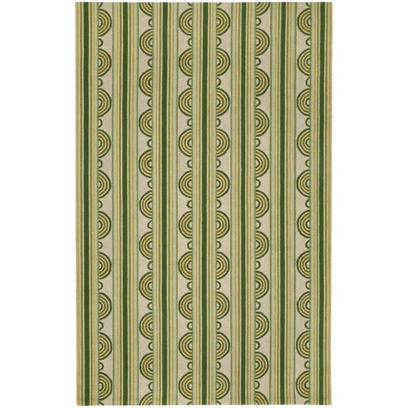Dash & Albert Button Hand Micro Hooked Wool Rug, 3' x 5', Olive