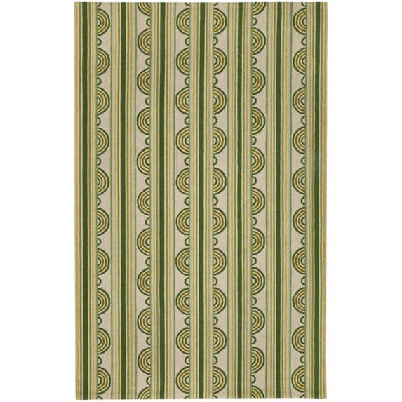 Dash & Albert Button Hand Micro Hooked Wool Rug, 5' x 8', Olive