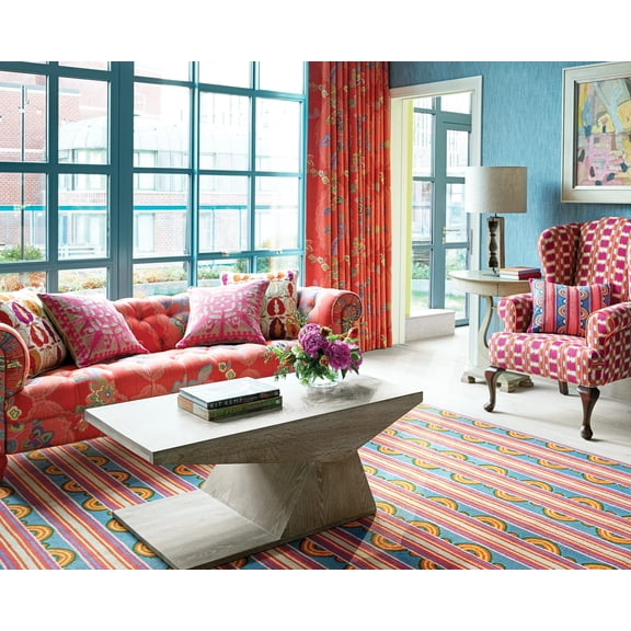 Button Hand Micro Hooked Wool Rug, 8' x 10', Multi