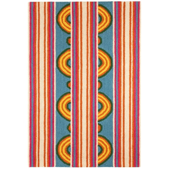 Dash & Albert Button Hand Micro Hooked Wool Rug, 9' x 12', Multi