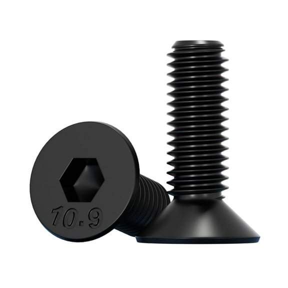 Button Head Socket Cap Screws, Allen Socket Drive, Black Oxide, Grade 10.9 Alloy Steel, Fully Threaded
