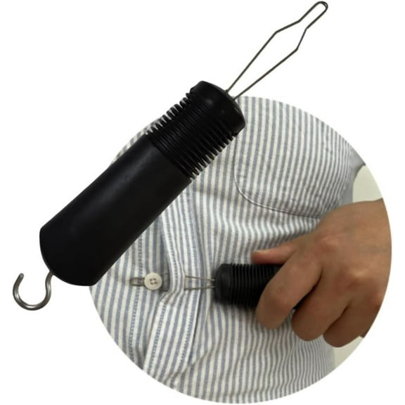Button Hook and Zipper Pull Assist Device, One Hand Button Aid Tool with Soft Grip Handle for Seniors, Arthritis and Limited Hand Strength
