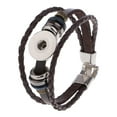 thumbnail image 1 of Button Leather Bracelets Braided 18mm Button Bracelet Men Casual Vintage Punk Bracelet Bangle Wristband Accessories, 1 of 9