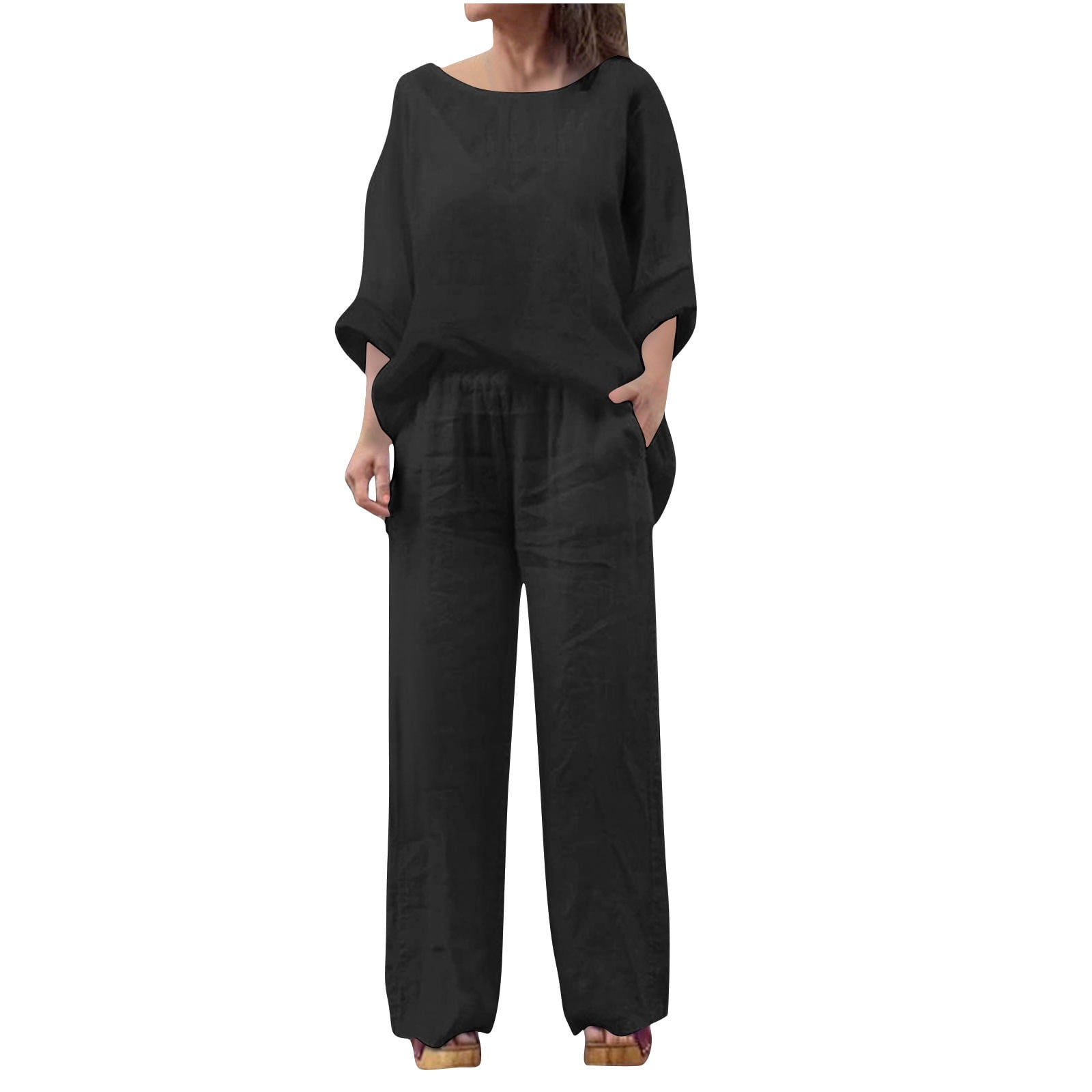 Full Size Button Up Shirt and Pants Set Plus Size main image 1