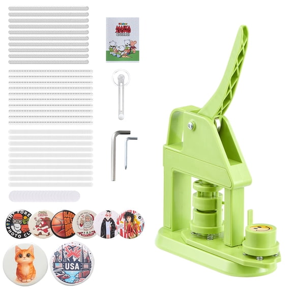 Button Maker Machine 0.98 in Plastic Pin 500 Parts Magic Book Pin Button Maker Machine for DIY Badge Pin Crafts Kids