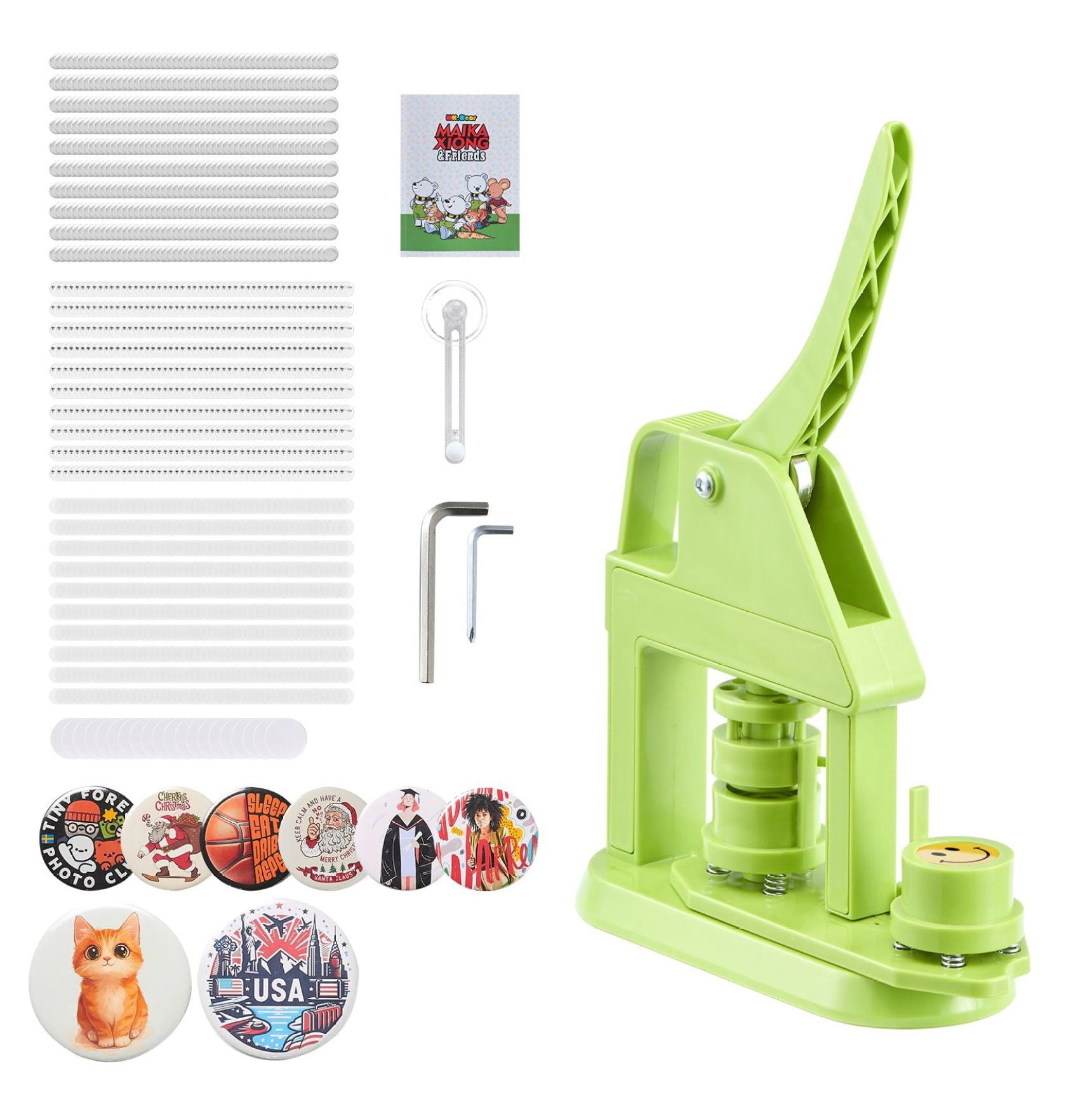 Button Maker Machine 0.98in - DIY Pin Button Maker Kit with 500 Parts, Circle Cutter & Tools - for Badges, Personalized Gifts, Crafts