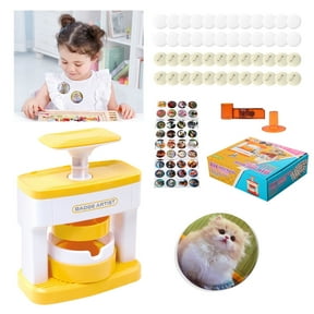 Button Maker Machine, 2.16 inch/55mm Pin Maker Machine with 24pcs Button Parts, DIY Badge Brooch Pin Making Machine for DIY Gifts and Christmas