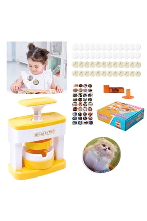Button Maker Machine, 2.16 inch/55mm Pin Maker Machine with 24pcs Button Parts, DIY Badge Brooch Pin Making Machine for DIY Gifts and Christmas