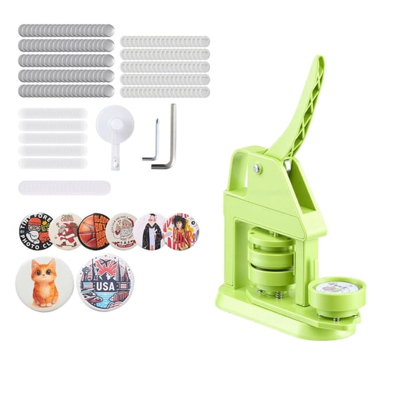 Button Maker Machine 2.28 inch, DIY Pin Making Kit with 100 Parts, Panda Magic Book & Tools for Badges, Personalized Gifts, Crafts & School Projects