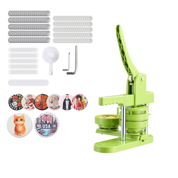Button Maker Machine 2.95 inch - DIY Pin Making Kit with 100 Parts, Circle Cutter & Tools - for Badges, Personalized Pins & Crafts