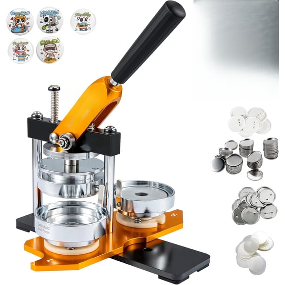 Button Maker Machine, 75 mm (3 inch) Badge Punch Press Kit, Children DIY Gifts Pin Maker, Button Making Supplies with 100pcs Button Parts & Circle Cutter & Magic Book