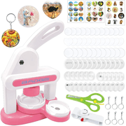 Button Maker Machine,86 Pack Pin Maker Installation-Free Button Parts DIY Pin Badge Press Machine, 55mm & 35mm Badge Machine DIY Round/Heart Pin Badge Maker for Birthday Christmas Gifts