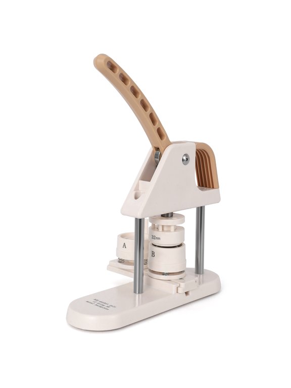 Button Maker Machine Kit – Heavy-Duty ABS Badge Press, 11" x 3.5" x 13.7", Ergonomic Handle for DIY Pins, Keychains & Magnets