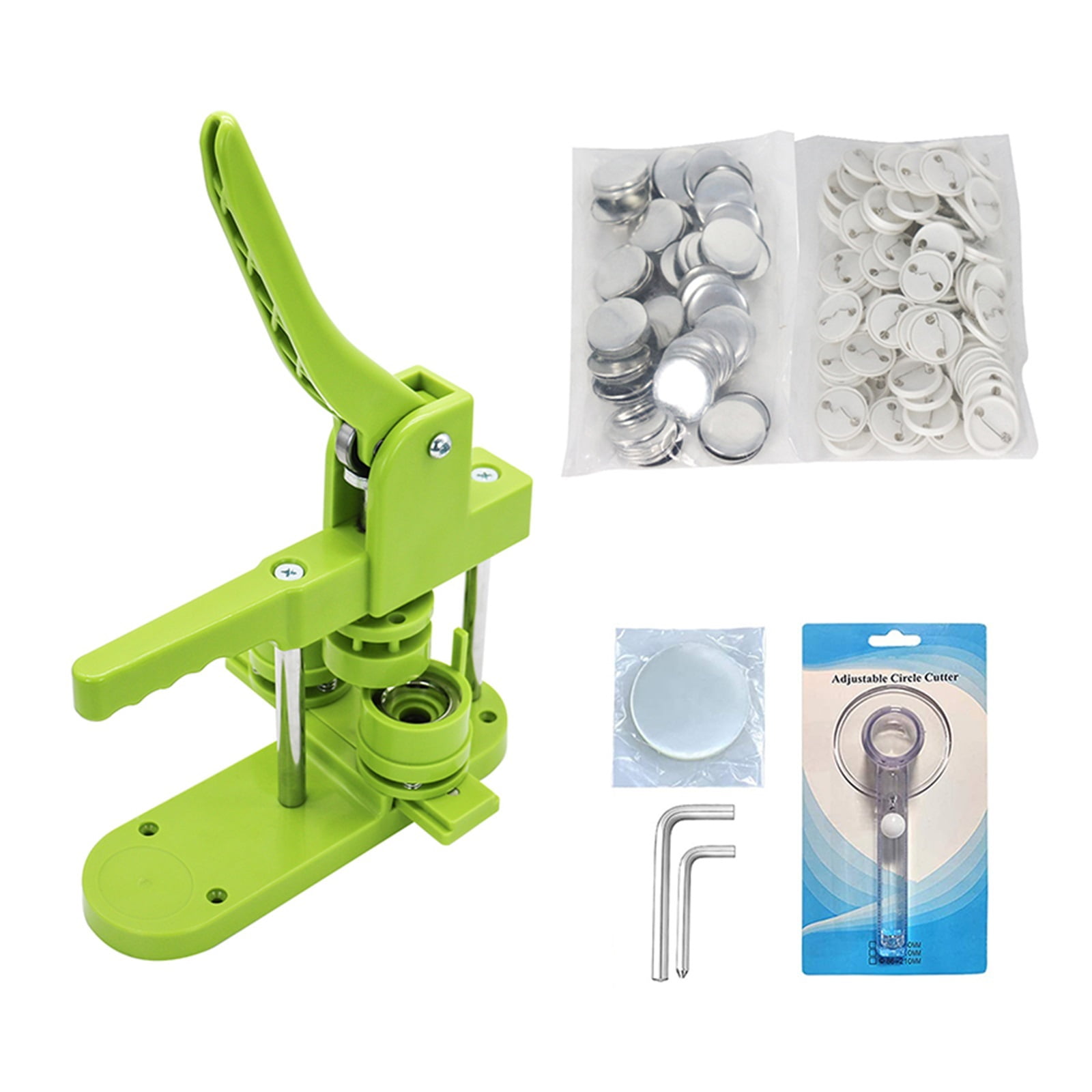 Button Maker Machine Replaceable Pin Badge Maker Set Button Maker Badge Punch Press Machine 25/32/37/44/58/75MM Replaceable Mold ,Easy to Use