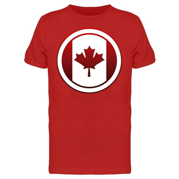 Button Of Canadian Flag Style T-Shirt Men -Image by Shutterstock, Male Large