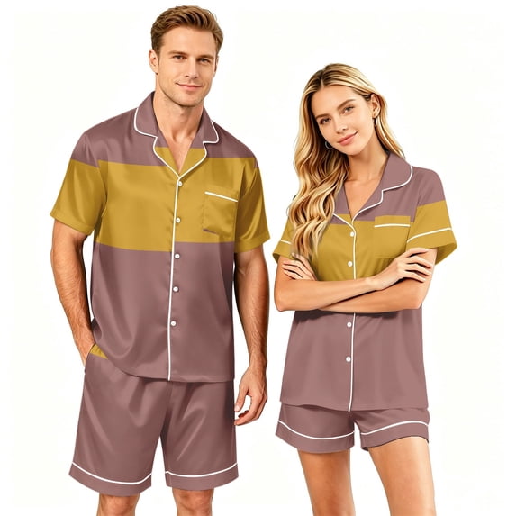 Button Up Pajamas for Women Mens Pajamas Set Shorts Men's Pajama Sets Matching Pajamas for Couples Matching Pajamas Set for Couples Plaid Button Down Soft Cooling Sleepwear Pockets Women Men, Red, S