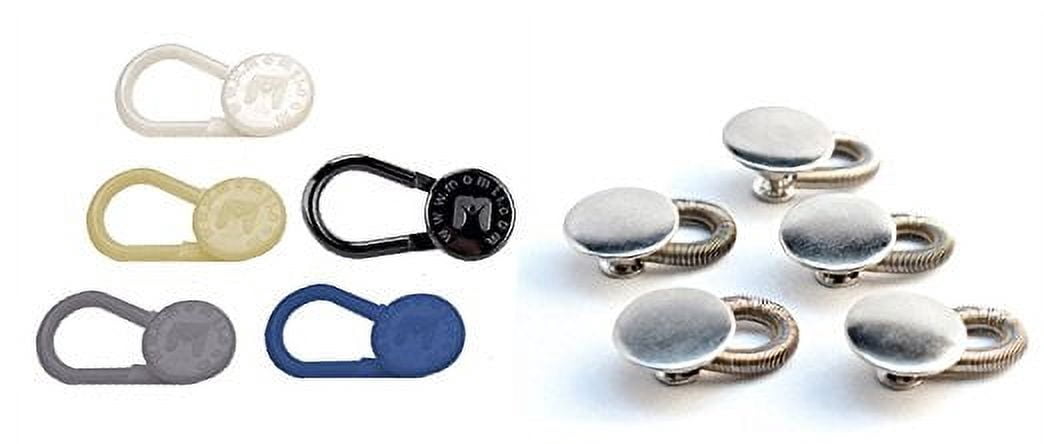 Button Pant Extender Set of 10 (5 Flexible Plastic and 5 Metal Stretch ...