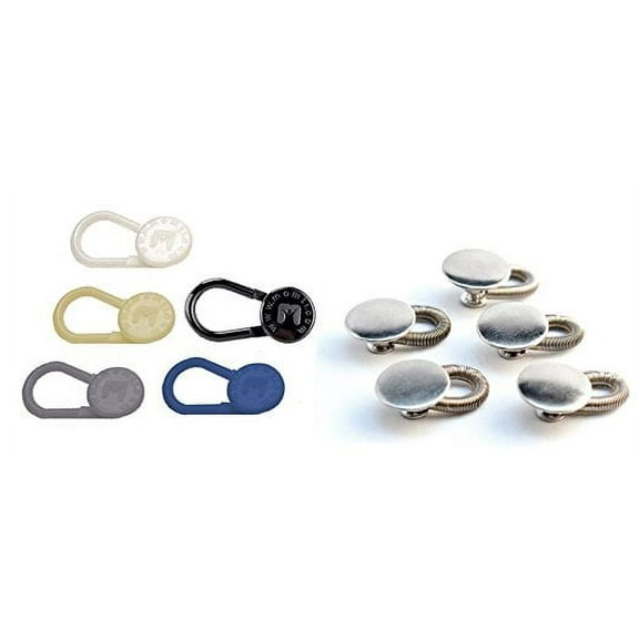 Button Pant Extender Set of 10 (5 Flexible Plastic and 5 Metal Stretch)