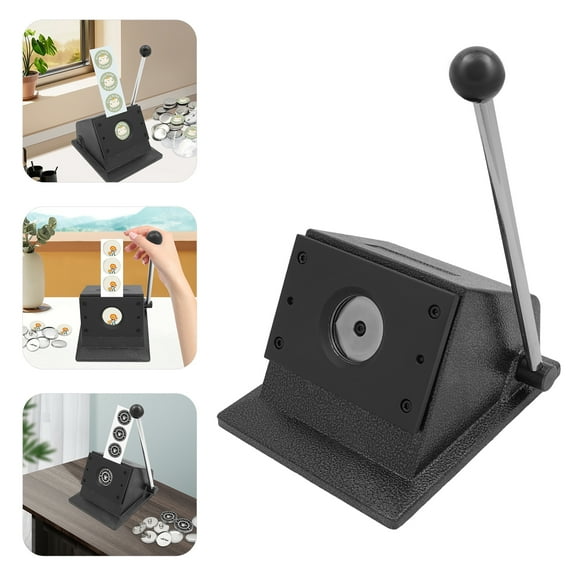 Button Paper Cutter, 1.46 Inches/ 37 mm Graphic Punch Die Cutter Badge Button Maker Manual Circle Cutter Tool Paper Badge Maker Machine Round Paper Cutter for Cutting Round Hole