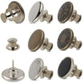 thumbnail image 1 of Button Pins for Jeans, MSDADA 6 Pcs Perfect Fit Jean Button Pins Replacement, Adjustable Waist Clips for Jeans, Instant Metal Buttons No Sew Clips Snap Tack Extend or Reduce Any Pants Waist, 1 of 6