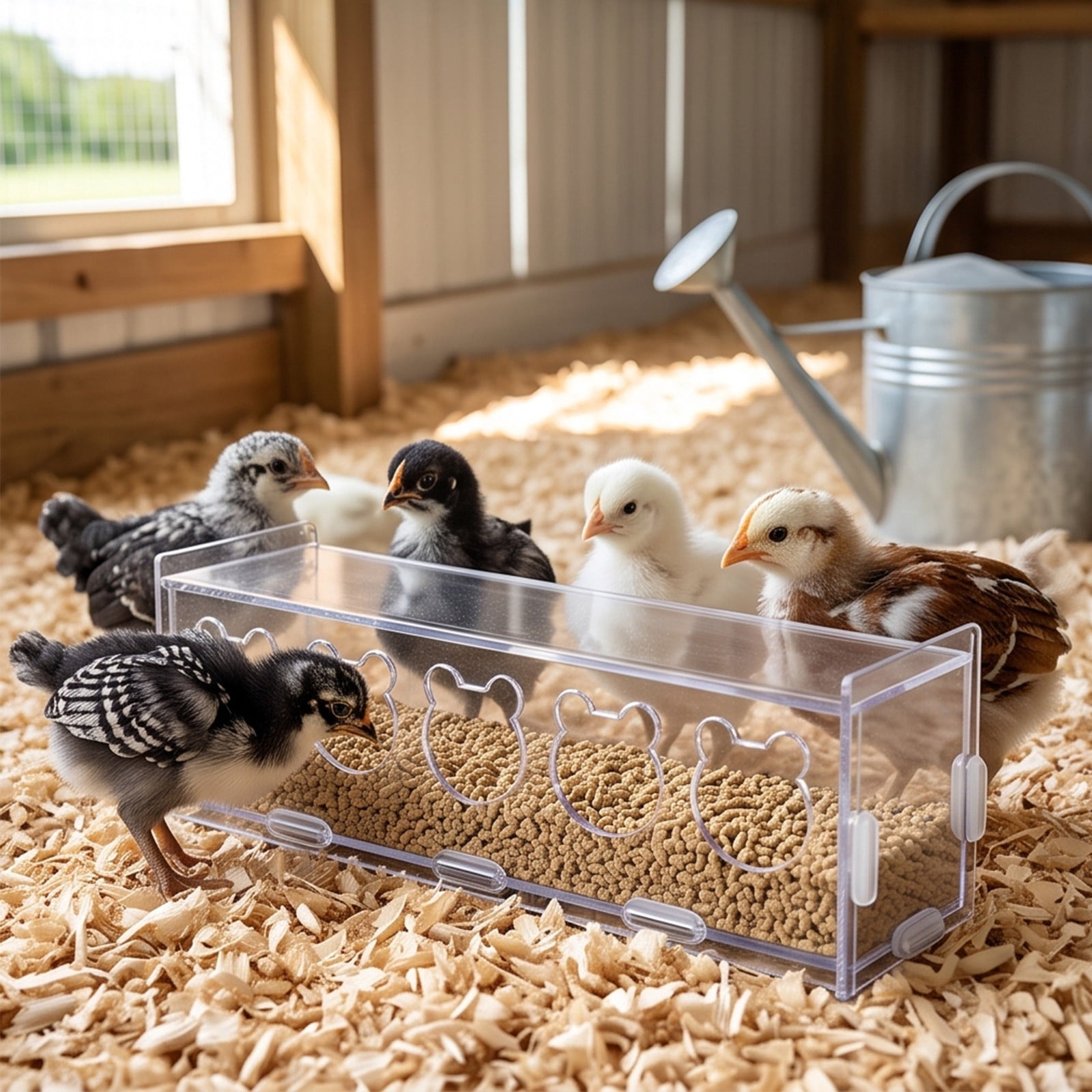 Button Quail Feeder, Holds Feed and Controls Spills for Brooding Chicks ...
