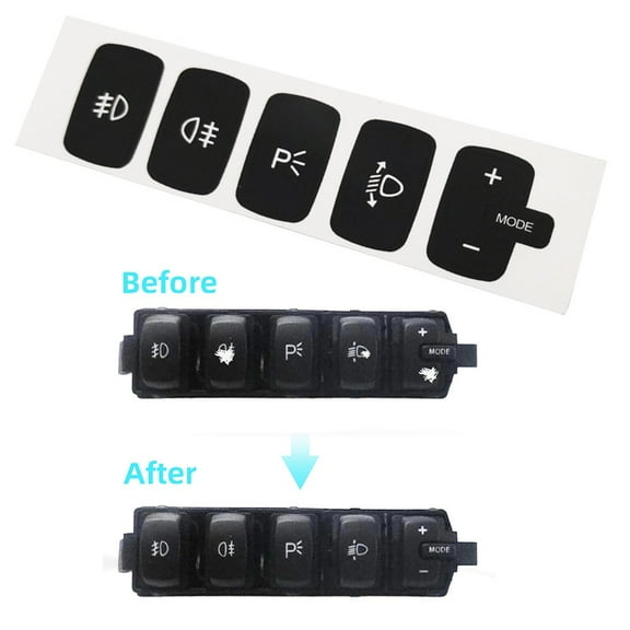 Button Repair Decal Sticker For Fiat For Croma 2005-2011 Push Button Fog Light Switch Button Repair Sticker Black Overlay