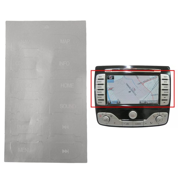 Button Repair Decal Sticker Silver Push Button Stickers To Repair The Buttons Radio Navi For Ford For S-Max 2011