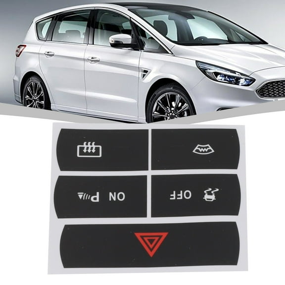 Button /Repair /Decal /Stickers The Hazard Button Defroster And Button Stickers Vinyl For Esp For Ford For S-Max Car Accessories