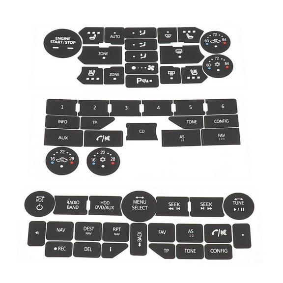 Button Repair Vinyl Decals For Saab 3Rd Gen 95Ng 94X Climate Control Radio Push Buttons With Reduced Light Penetration