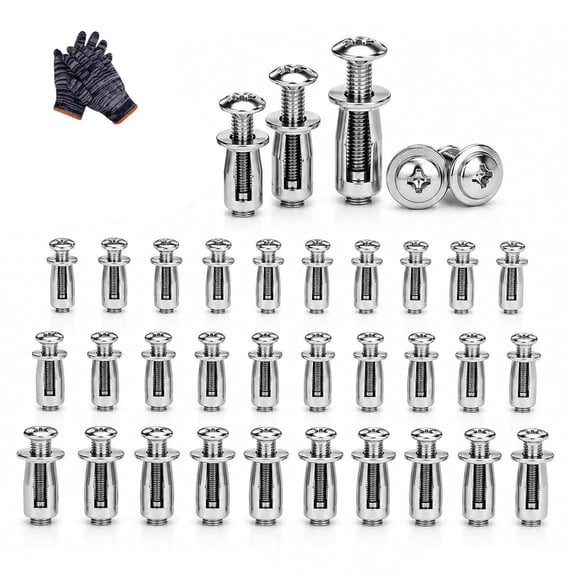 Button Rivet Locking Nut Assortment Zinc Plated Steel, Petal Expansion Grips Behind Thin Panels, Rivet Nuts Assortment, for Automotive Furniture DIY Repairs (30PCS)