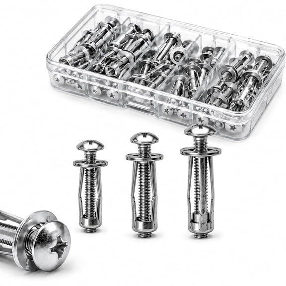 Button Rivet Locking Nuts Set, Expandable Petal Nuts for Thin Panels, M4/M5/M6 Carbon Steel