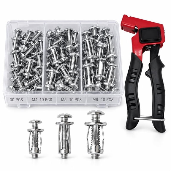Button Rivet Locking Nuts Set M4 M5 M6 30/40/90 Piece Petal Expansion Fasteners