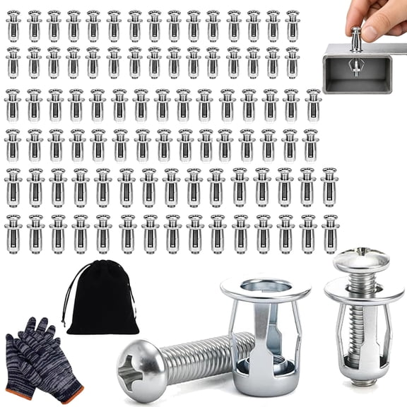 Button Rivet Locking Nuts Set,M4 M5 M6 Zinc Plated Carbon Steel Petal Expansion Nut Inserts for Automotive Furniture DIY Repairs