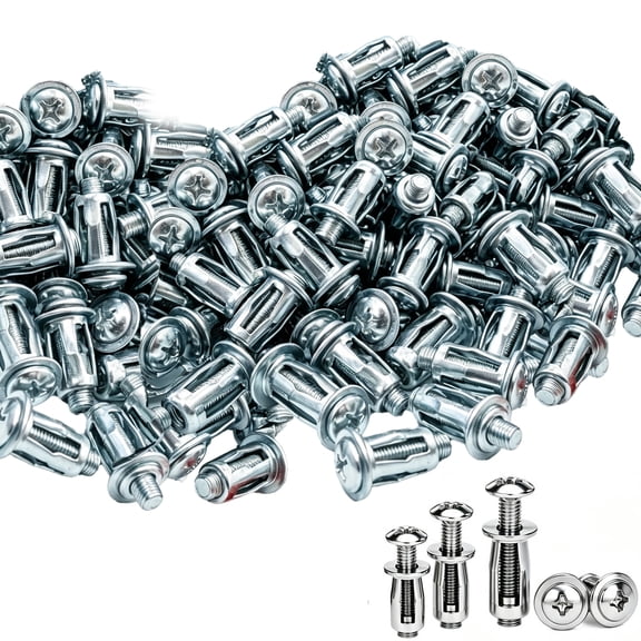 Button Rivet Locking Nuts Set, M4 M5 M6 Zinc Plated Steel Assortment, Petal Shaped Expansion for Thin Panels