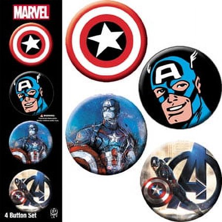 Button Set - Marvel Comics - Captain America New Licensed b-mvl-0094-s