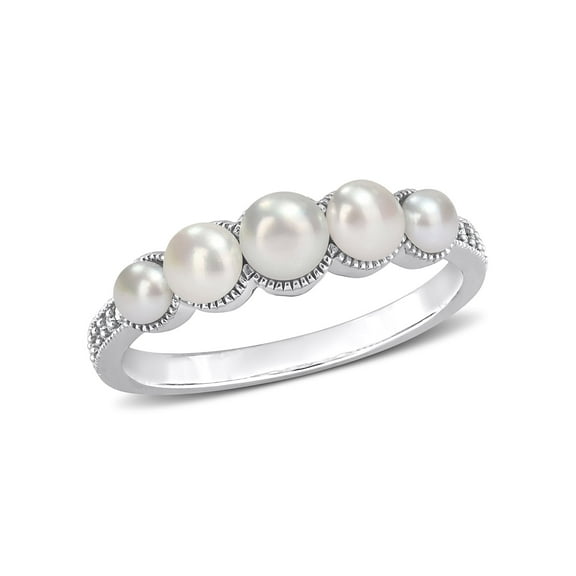 Everly Women's Cultured Pearl and Diamond 14k White Gold Ring