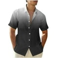 thumbnail image 1 of Button Up Shirts for Men S-5X Big & Tall Lightweight Short Sleeve Tshirts Shirt Plus Size Gradient Casual Collar Beach Tees Tops with Pocket, 1 of 4