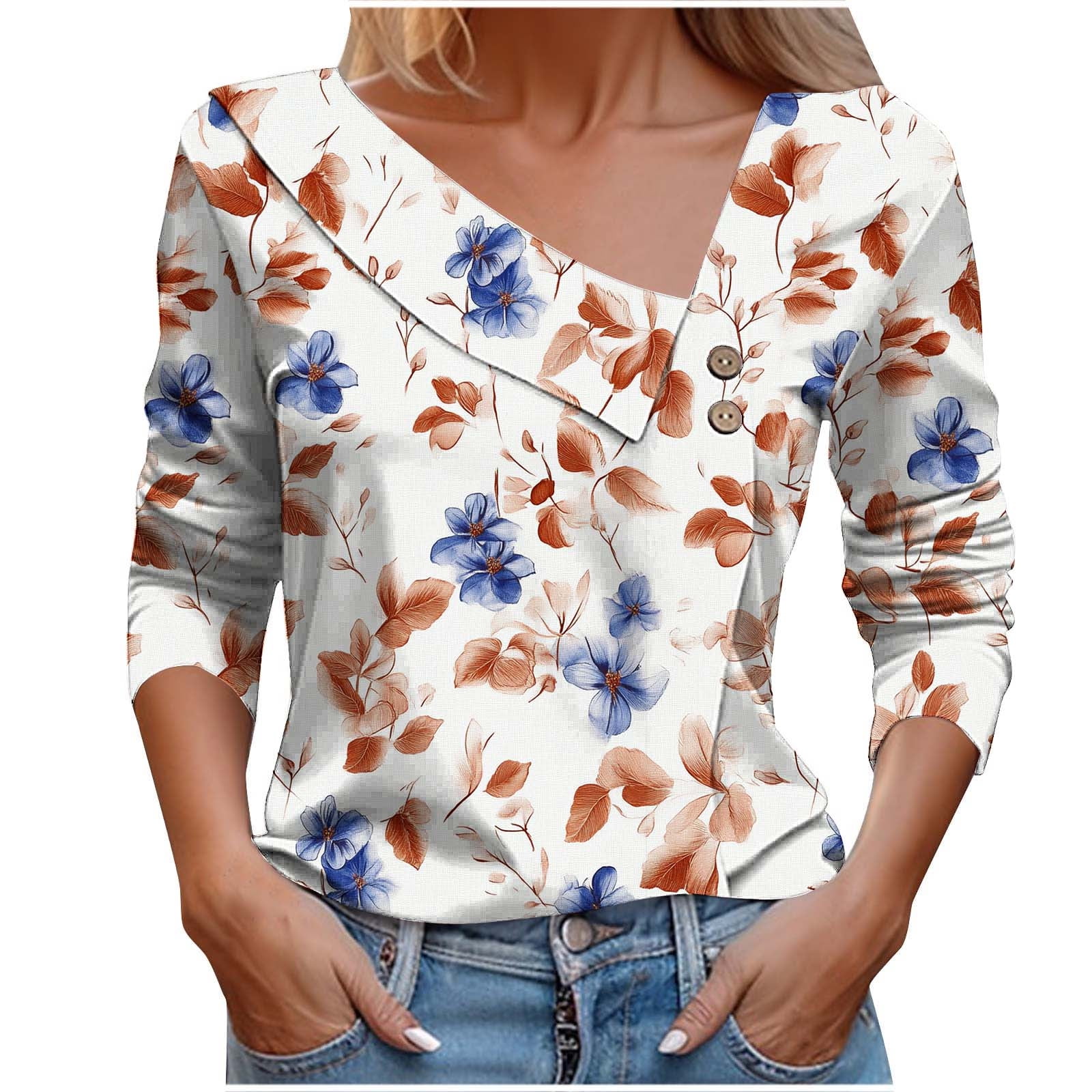 Casual Decor Button Long Sleeve T-Shirt