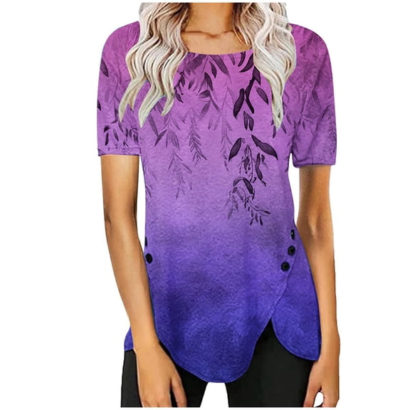 Button Down Shirts for Women Soft Summer Shirts for Island Vacation Cute Summer Tops for Women Trendy Short Sleeve Button Up Shirts for Women Cropped