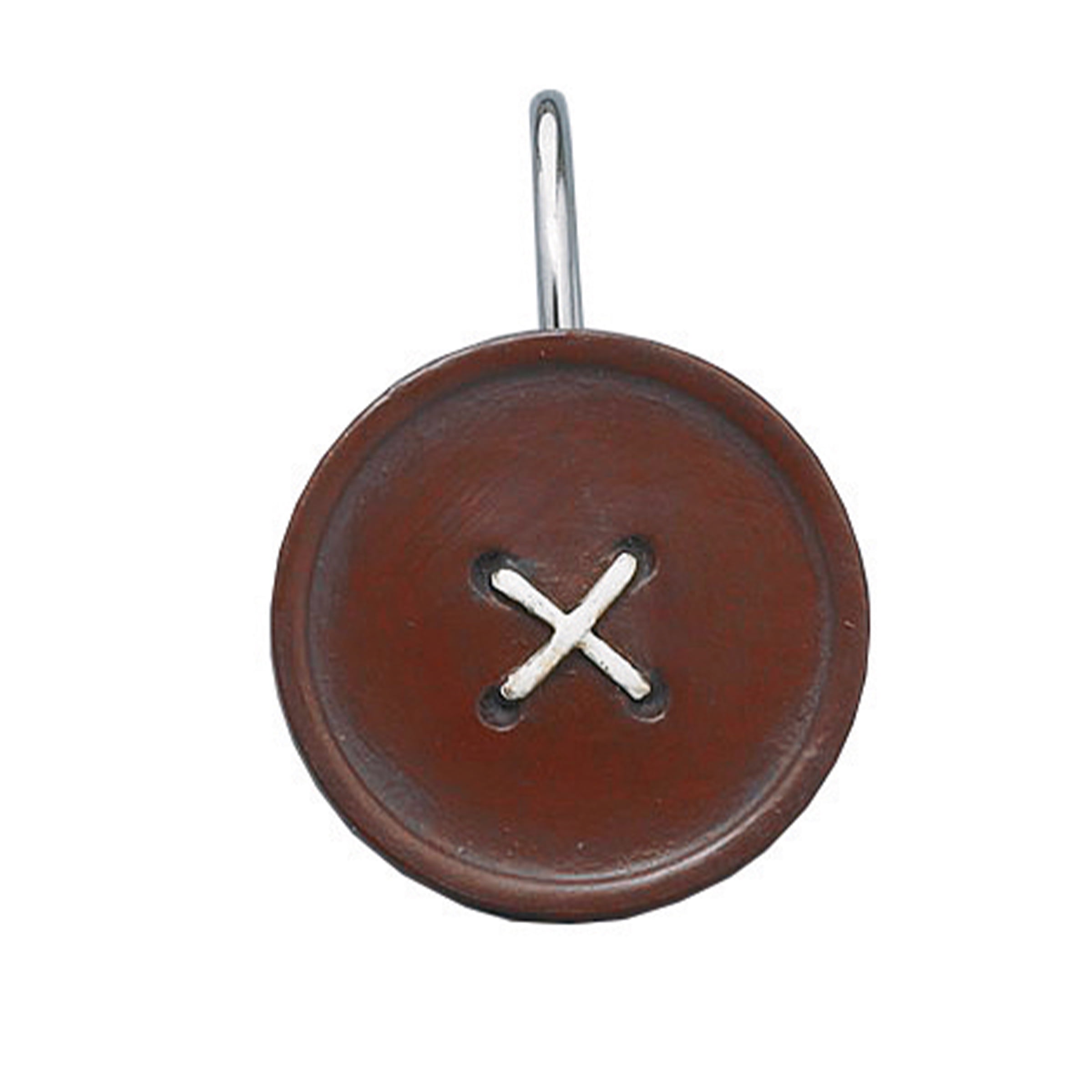 Red Resin Button Shower Curtain Hooks Set of 12
