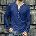 thumbnail image 1 of Button Slim Long Solid Top On Leisure Sleeve Shirt Shirts V For Neck Man Color Men's Blouse, 1 of 5