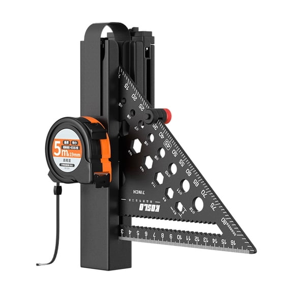 Button Steel Tape Measure And Aluminum Triangle Rulers Double Waist Clip Easy to Carry for Accuracy Work