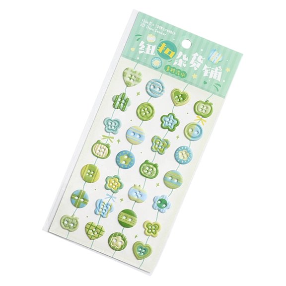 Button Sticker Decorative Foam Sticker for Art Craft Scrapbooking Journals Phone Case Water Bottle Children Rewarding