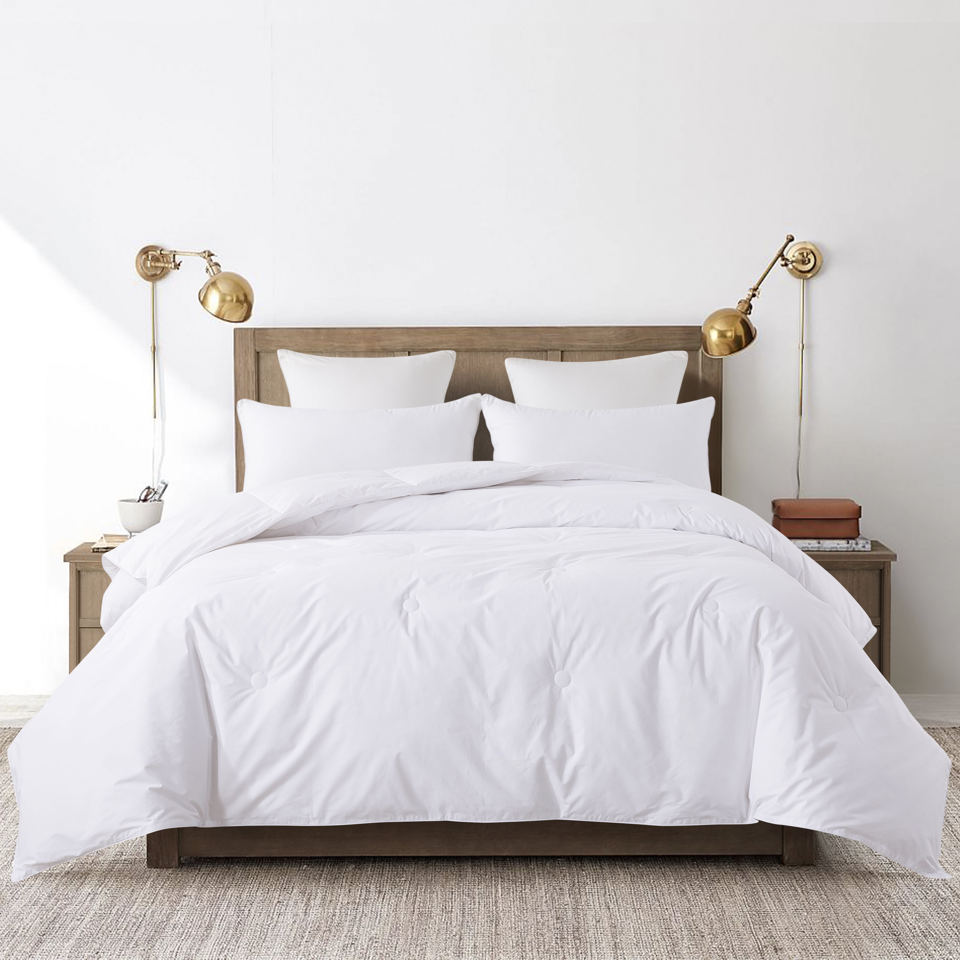 Button Stitch Down Alternative Comforter - Full/Queen - White