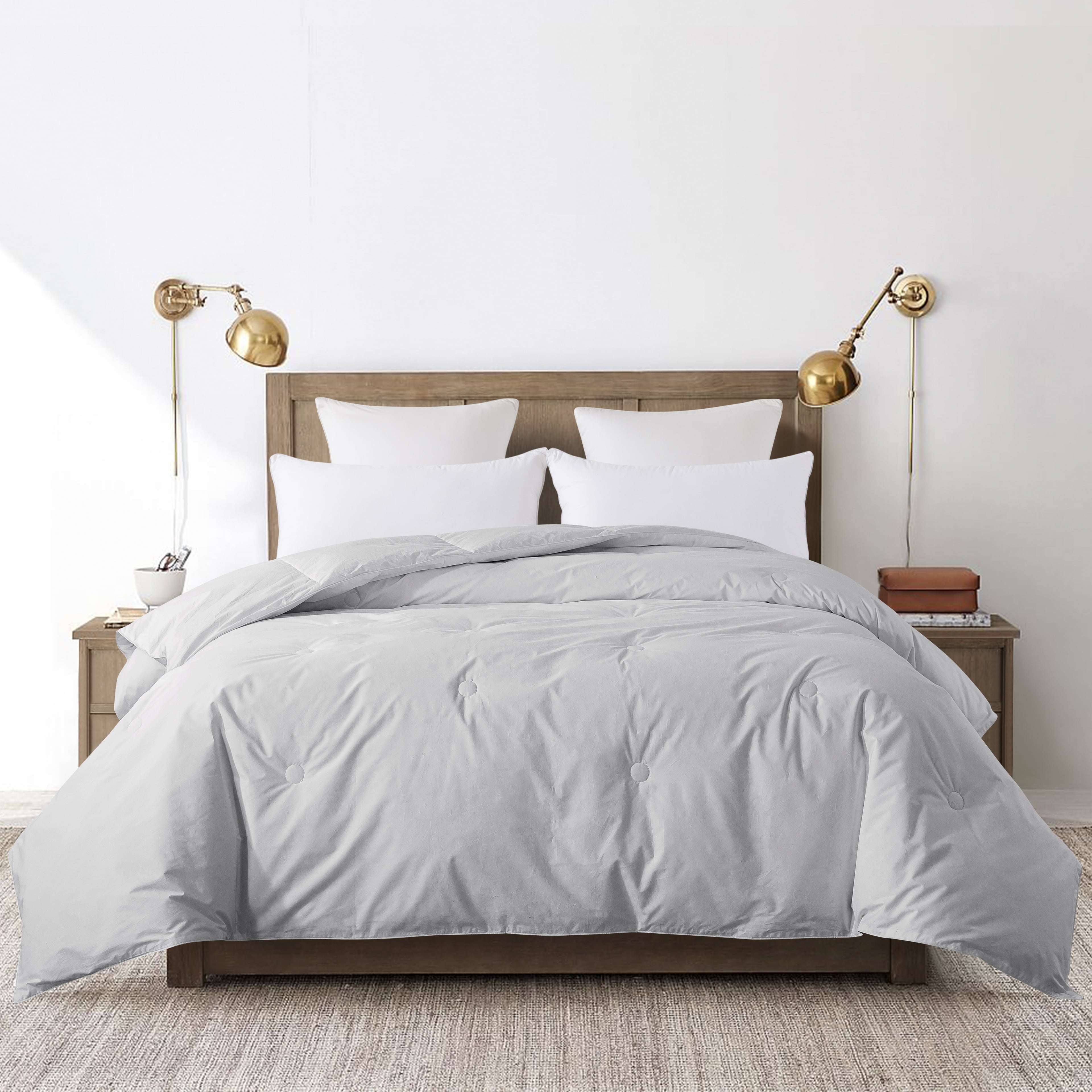 Button Stitch Down Comforter - Full/Queen - Glacier Grey