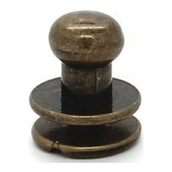 Button Stud Antique Brass 8 mm Screw Back 11310-09