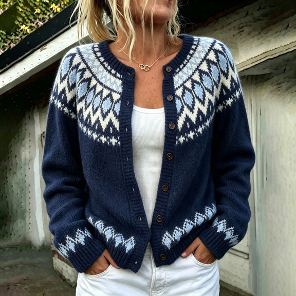 Button Up Sweaters for Women Knit Coat Top Work Thick Loose Fit Dressy Halloween Open Fornt Button Down Sweaters Boho Tops Long Sleeve Shirts Fall Must Haves Womens Fall Fashion Sweaters Navy